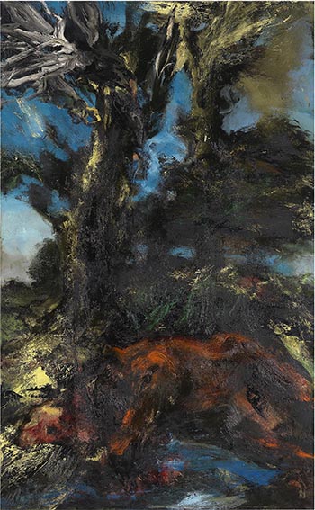 Courbet et la nature. Regards croisés : Ronan BARROT Paysage   2008, huile sur toile, 210 x130cm PhotoAtelierDémoulin  © Abbaye d'Auberive 